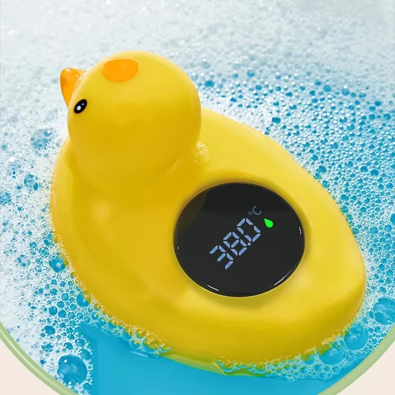HOMEFISH Little Yellow Duck Baby Bath Thermometer Waterproof Floating Temperature Sensor Safe Shower Water Indicator for Babies