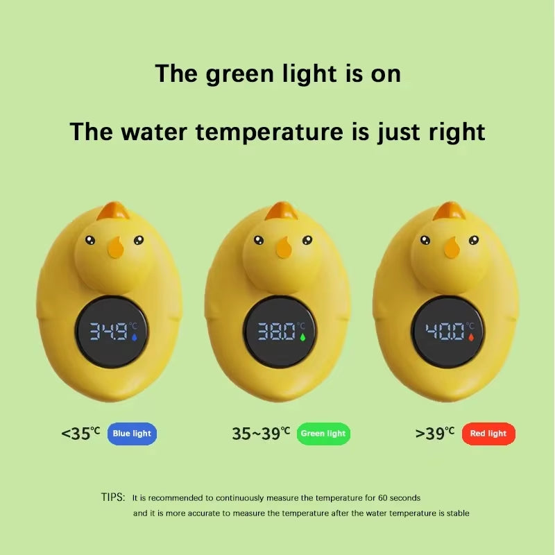 HOMEFISH Little Yellow Duck Baby Bath Thermometer Waterproof Floating Temperature Sensor Safe Shower Water Indicator for Babies